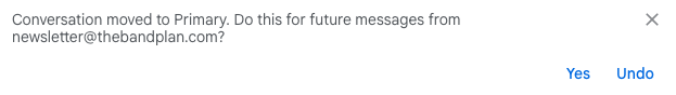 Confirm moving to Primary